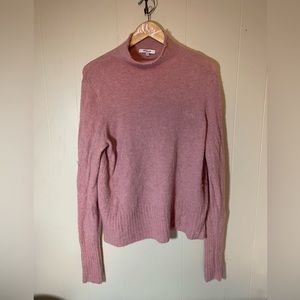 Madewell mock turtle neck sweater alpaca blend light pink